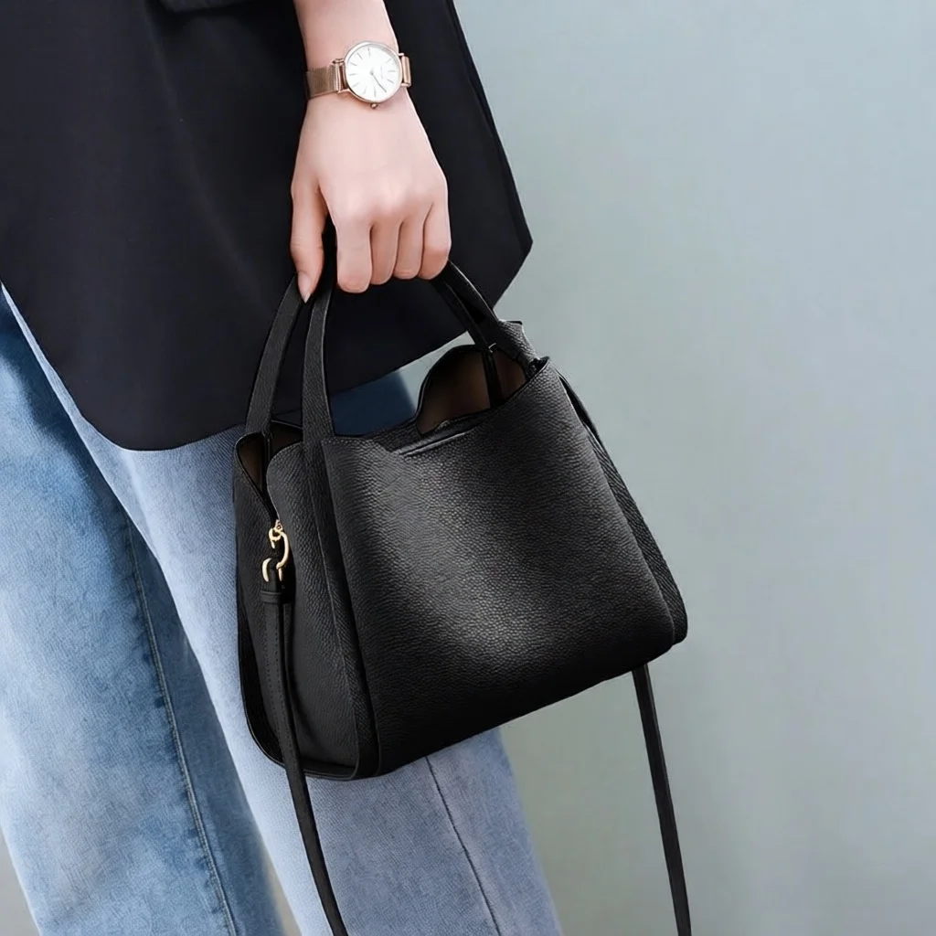 

Модная женская сумка-ведро большой вместимости, сумка через плечо, сумка для поездок на работу, стильная осенне-зимняя новинка