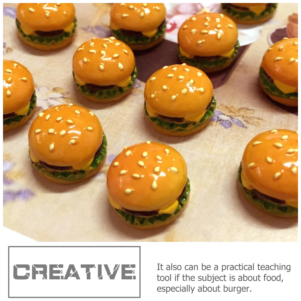 30 Pcs Mini Verse Food Simulation Burger Fake Decors Miniature Shop Water Table Toys