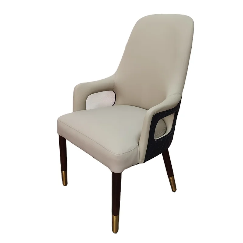 

#Leather Single Kitchen Chair Restaurant Furniture Cafe Chairs with Arms Restaurant Italian Designer Dining Chair