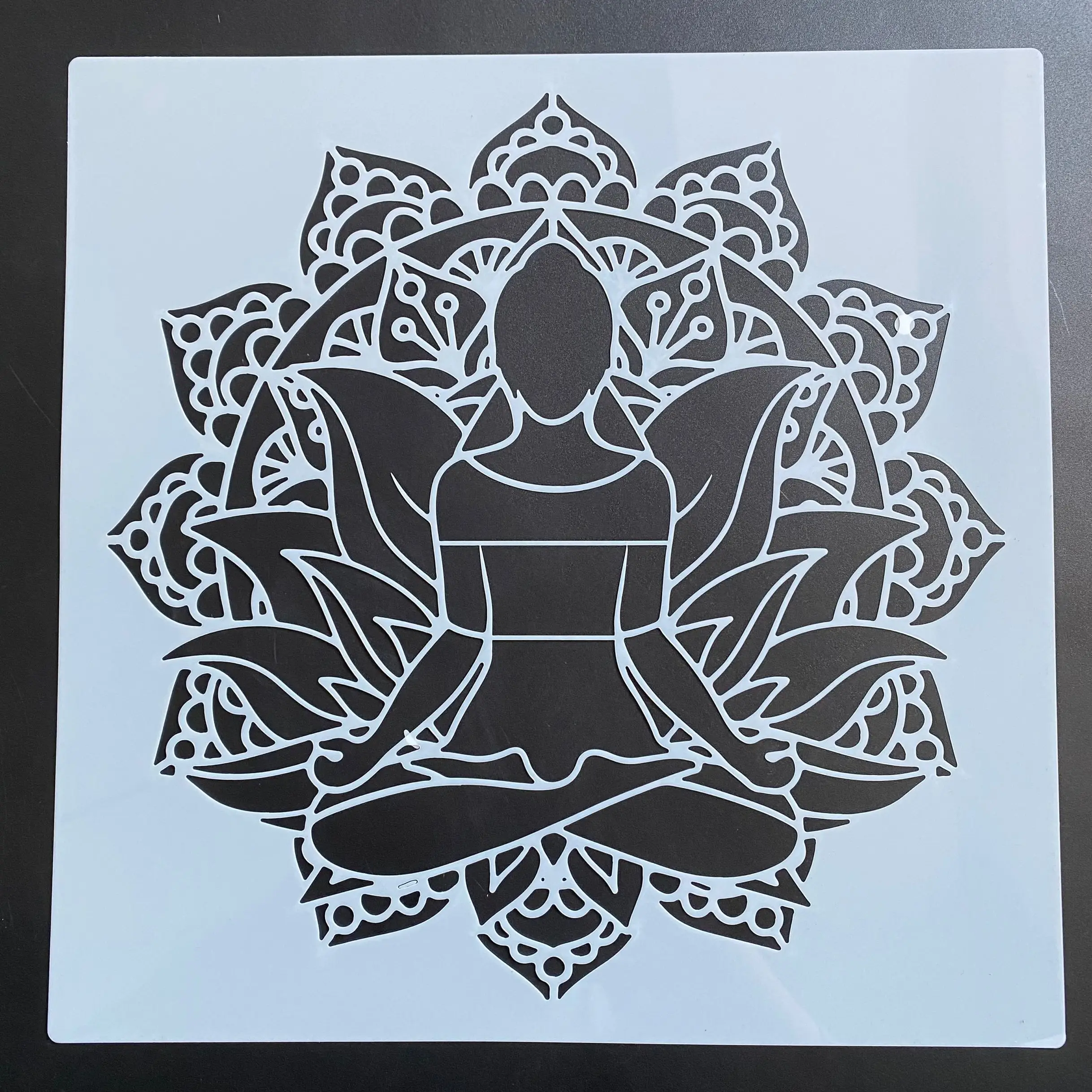 30*30cm diy mandala for painting stencils stamped photo album embossed paper card on wood fabric wall Buddha Statue of Life Tree