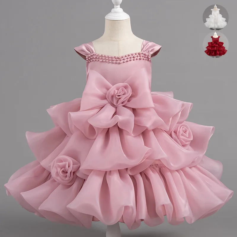 Weddings Bridesmaid Flower Girl Dresses Elegant Birthday Party Dress For Girls Princess Dress Children Ball Gown Evening Dress