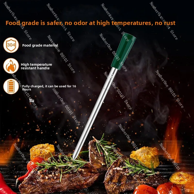 Wireless Single Probe Bluetooth Food Thermometer | Outdoor Barbecue Smoked Barbecue Thermometer