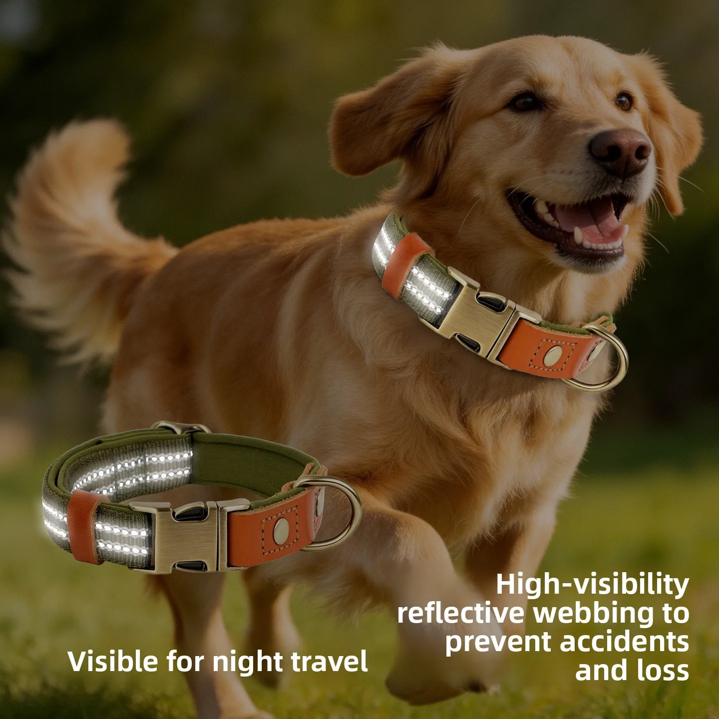 Space cotton reflective anti-explosion punch comfortable does not restrain the neck medium and large pet dog collar
