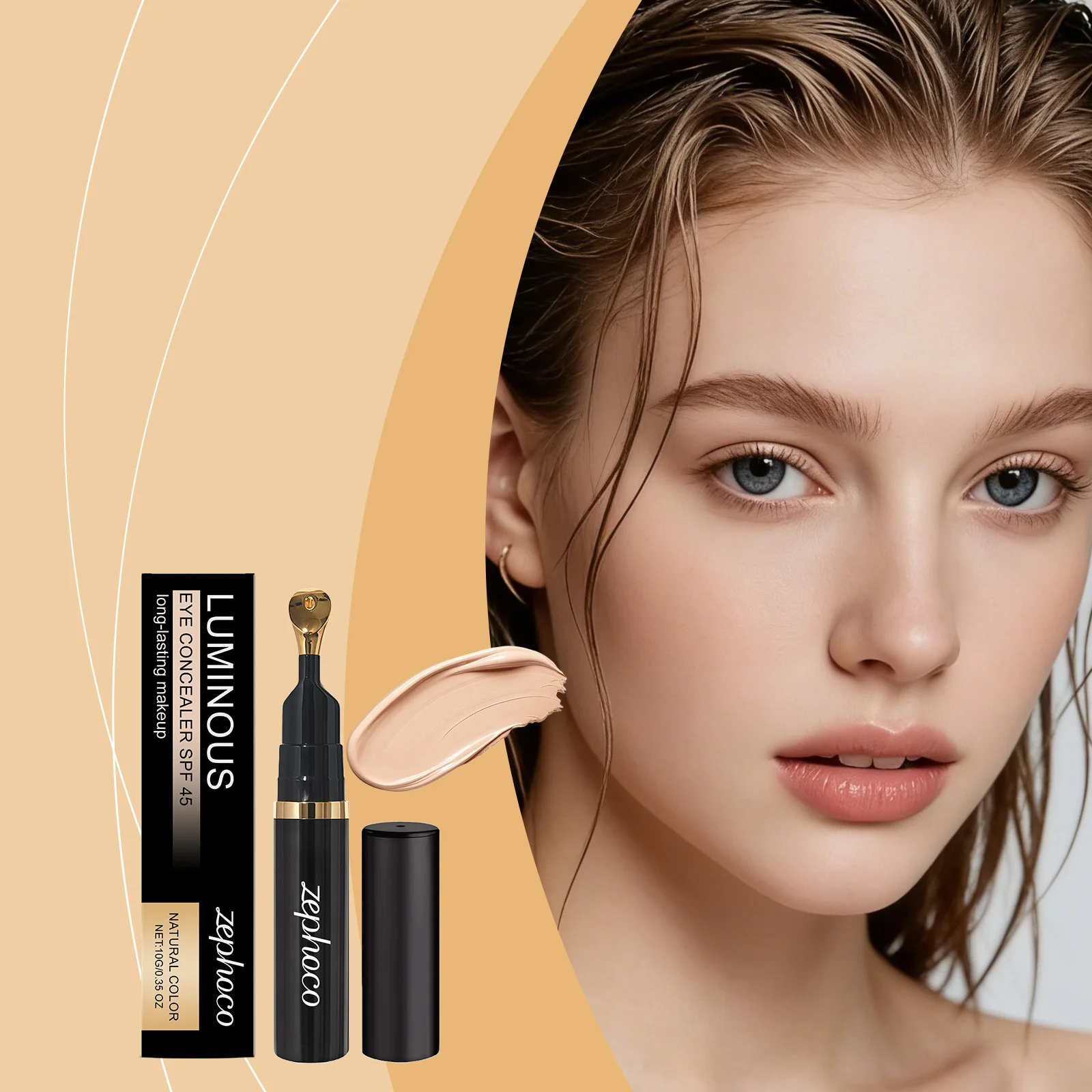 Base de maquillage pour le visage avant le maquillage, correcteur sous les yeux, couvrance totale, atténue les cernes, estompe l'apparence des ridules et des rides