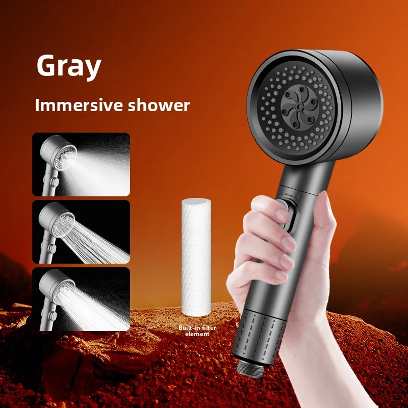 

3-скоростная регулируемая насадка для душа с фильтром и остановкой воды в один клик, ручной душ высокого давления для использования в ванне в спа-кладе