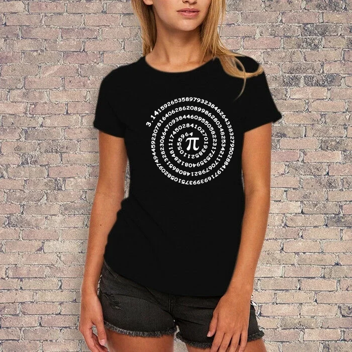 Novelty Pi Math T shirt Women Slim Fit The big bang Theory Tshirt Geek Style Pi Number tshirt Nerd Casual Pi T-shirt Letter Tops