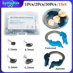 New Dental Matrix Bands Sectional Contoured Matrix System Metal Matrices Clamp Clip Nickel Titanium Clamping Ring Dentist Tools