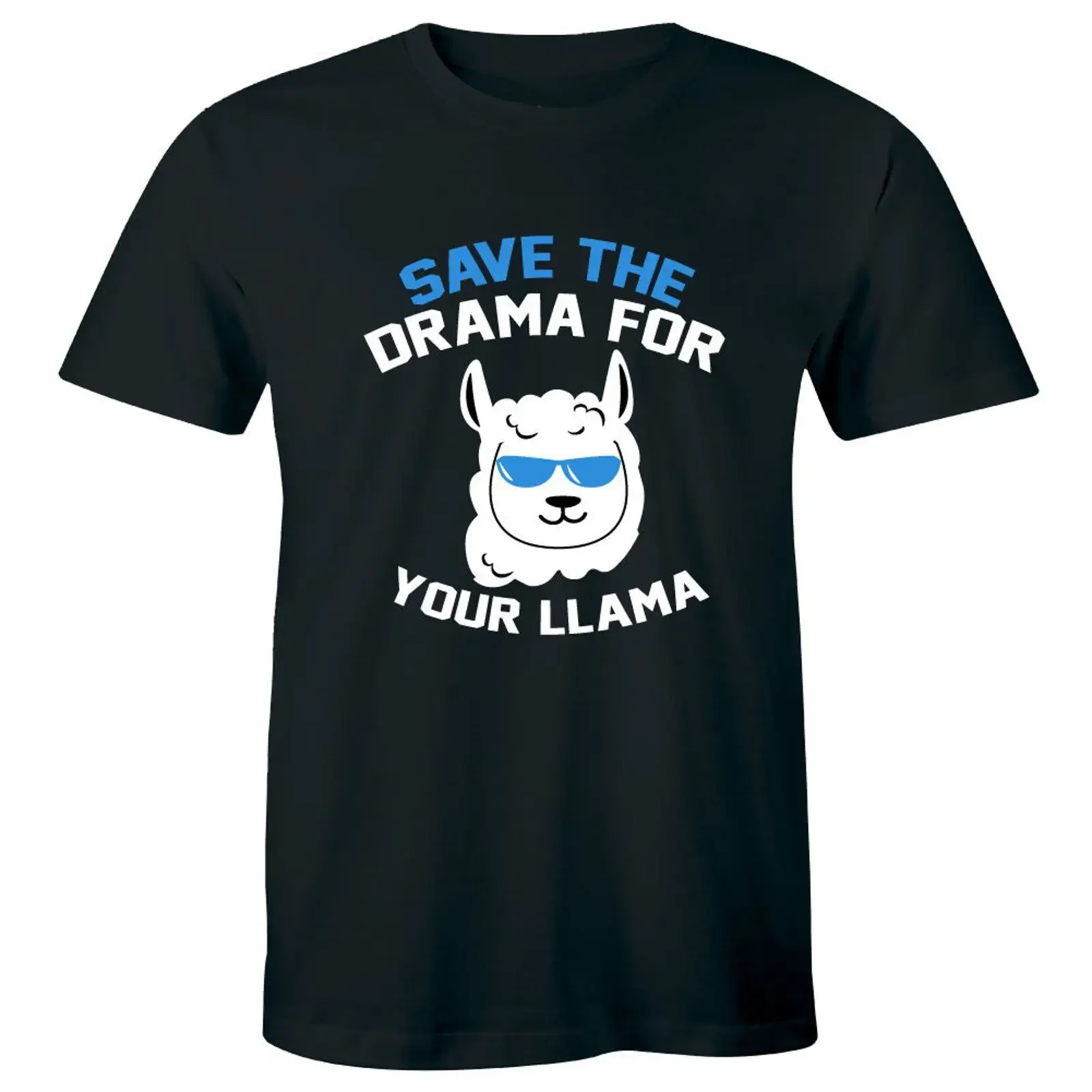 Save The Drama for Your LLama Cute Adorable Animal Lover Slogan T Shirt Men's vintage Washed Breathable Top For Everyday Wear
