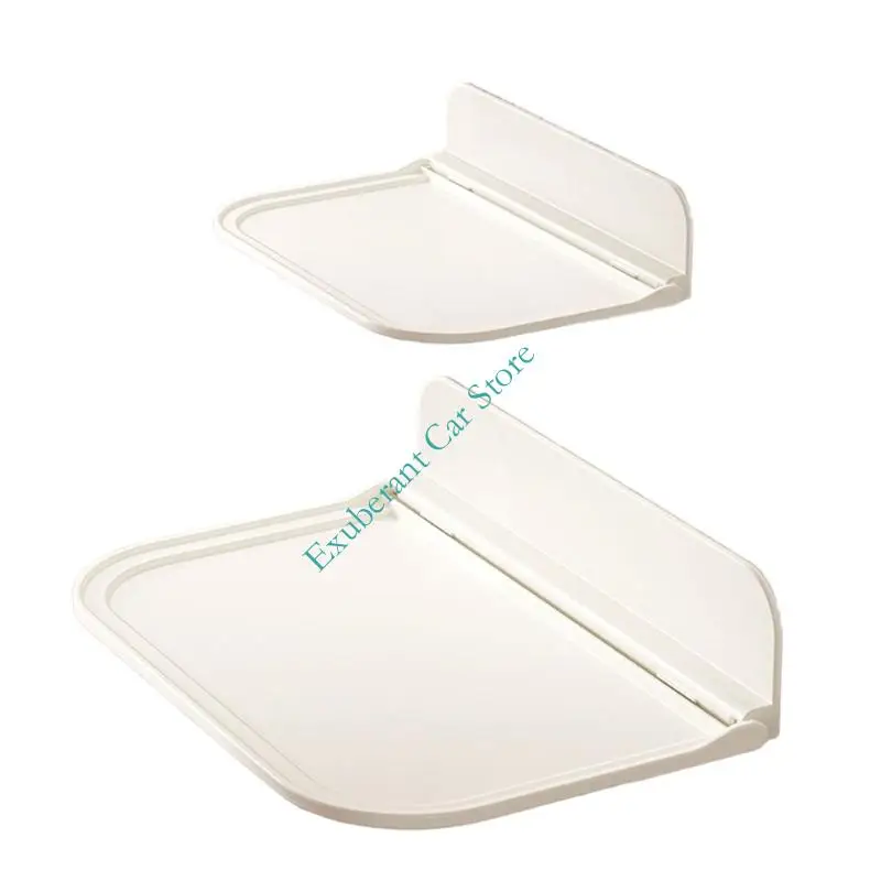 H3CE Multi Functional Foldable Shelf with Phone Holder Slot Adjustable Height Wall Shelf Tool for Toilet Bedroom Storage