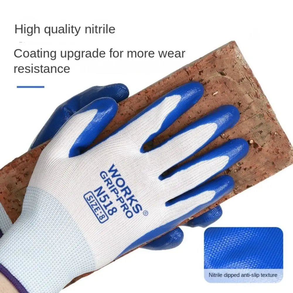 

Breathable Nitrile Nitrile Gloves Nylon Work Gloves Safety Coated Mittens Industrial