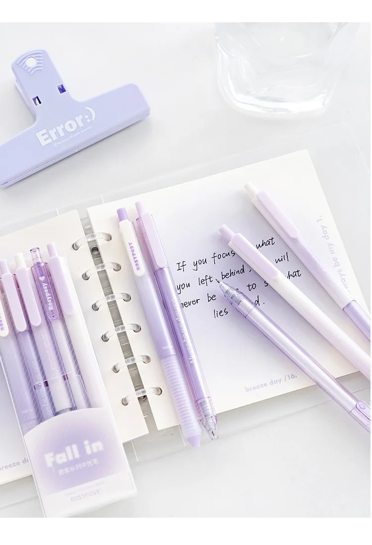 5Pcs/Set 0.38mm 0.5mm Neutral Pen Korean Style Simple Cute Super Cute Creative Ins Style Student Black Pen Office Stationery