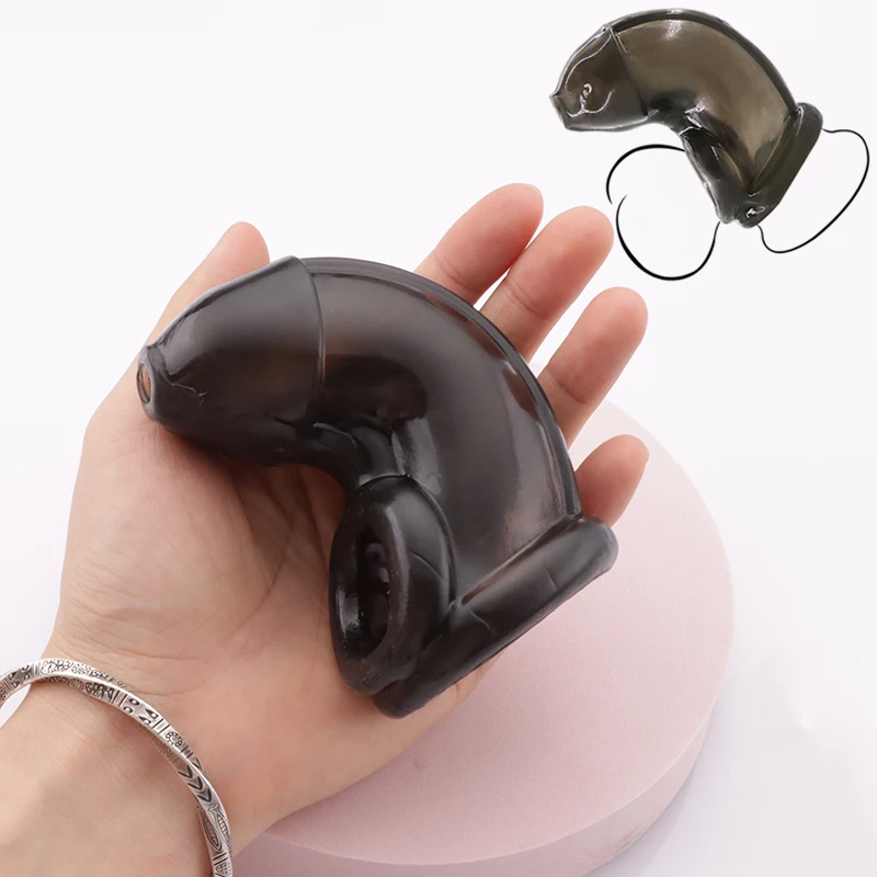 Silicone Chastity Cage Cock Cage Scrotal Cuff Sheath Penis Increase Sleeve Penis Bondage Delay Ejaculation Sex Toys For Men 18