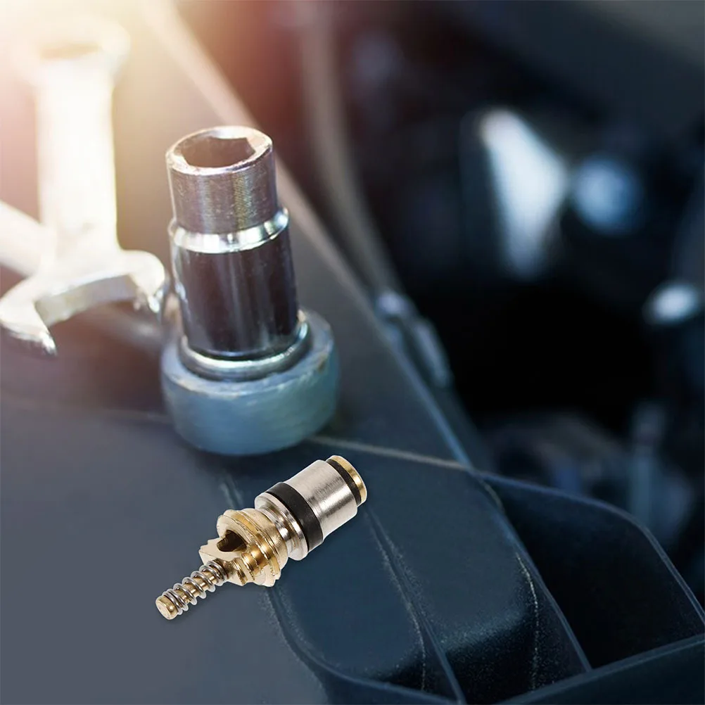 

10pcs Air Conditioner Valve Core Copper Replacement For R134A-3 Automotive System High Pressure Low Valve Needle Compatible With