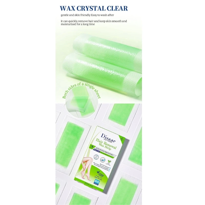 แถบขี้ผึ้งที่มีประสิทธิภาพอย่างรวดเร็วสำหรับกำจัดขน Double-Side Long Lasting Depilation ผู้หญิง-ปลอดภัยกระดาษแว็กซ์สำหรับขาแขนคอ
