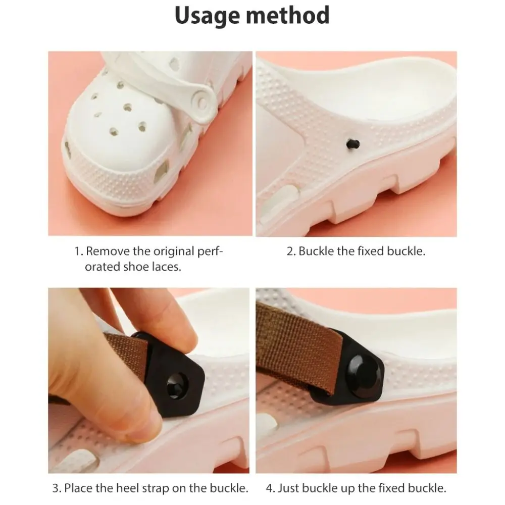 Fashion EVA Beach Slippers Sandals Straps Adjustable DIY Garden Shoes Heel Hole Shoes Back Strap for Croc Shoes