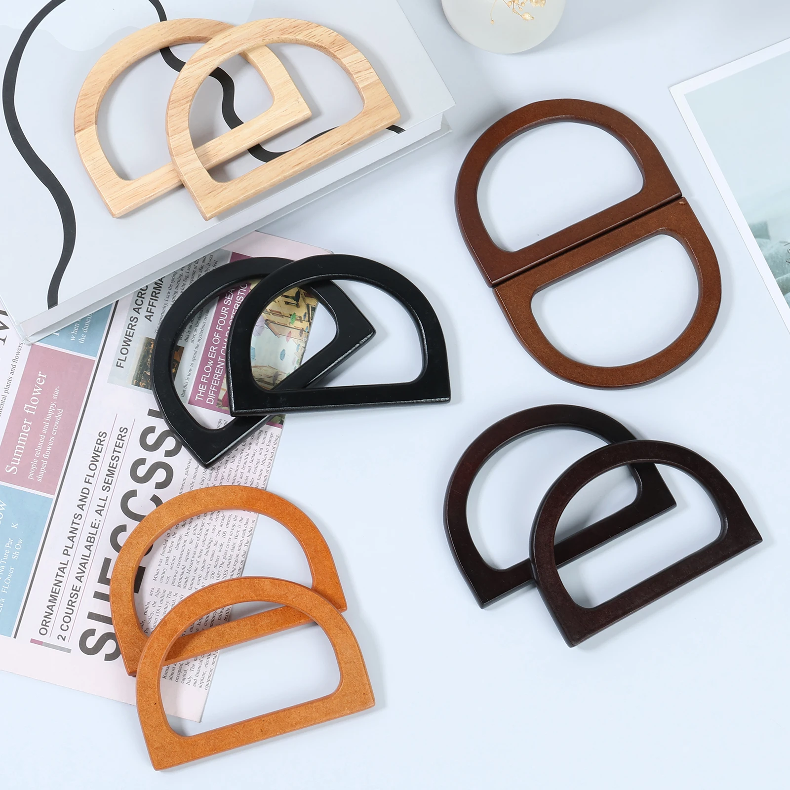 10Pcs Bag Handle D Shaped Purse Handles 5 Colors Handbag Handles 4.7×3.3×0.35 Inch Bag Handles Decorative Purse Handle Tool