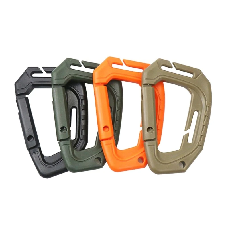 25UC 2Pcs Plastic Snaps Hook D Shaped Carabiner Tactically Backpacks Buckle Quickly Hook Hangings Buckle Clip Snaps Gear Clip