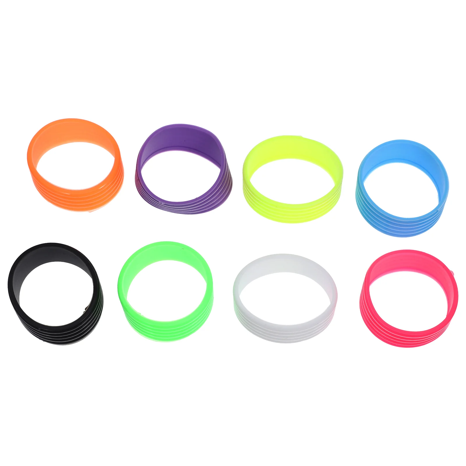 8 Pcs Tennis Racket Anti-slip Ring Silicone Grip Rings Badminton Reusable Non-skid Grips