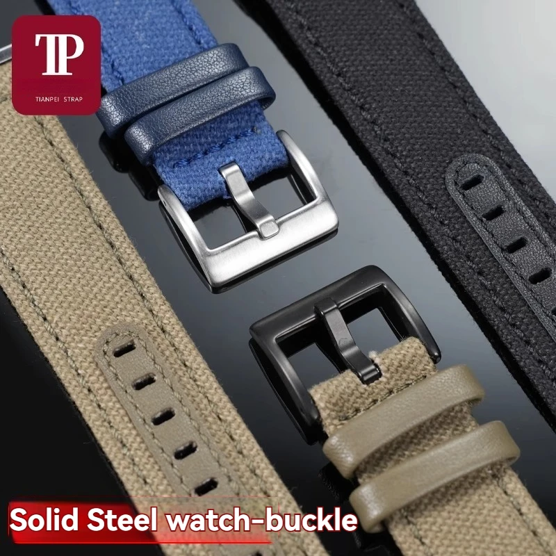 Para Casio GM-2100 GM2100 GA-2100 GA2100 deporte Nylon parte inferior de cuero modificado correa de reloj hombres pulsera negro azul verde