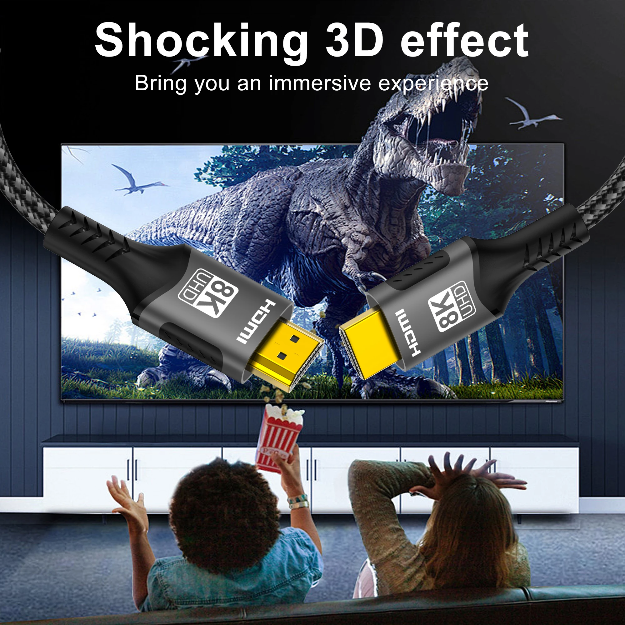 8K@60Hz HDMI 2.1ケーブル 2m/3m 48G - Gaming Speaker 2.1 のレビューと価格