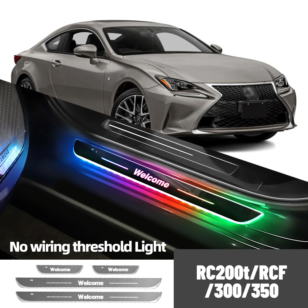 

For Lexus RC200t RCF RC300 RC350 2015-2022 Car Door Sill Light Customized Logo LED Welcome Threshold Pedal Lamp Accessories