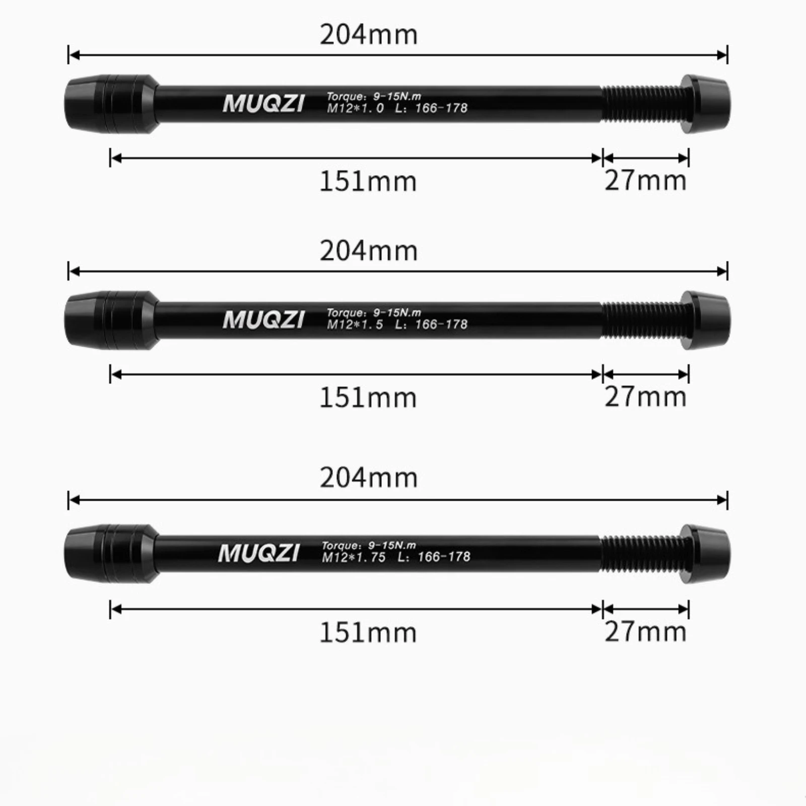 MUQZI Mountain Road Bike Trainer Steckachse Adapter Conversion Kit Welle Fahrrad Räder Schnellspanner M12-1,0/1,5/1,75 – Detail 2