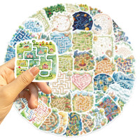 50-Pack Waterproof Maze Graffiti Stickers | Cartoon Puzzle Design for Guitar Cases, Luggage & School Supplies – Easy to Apply