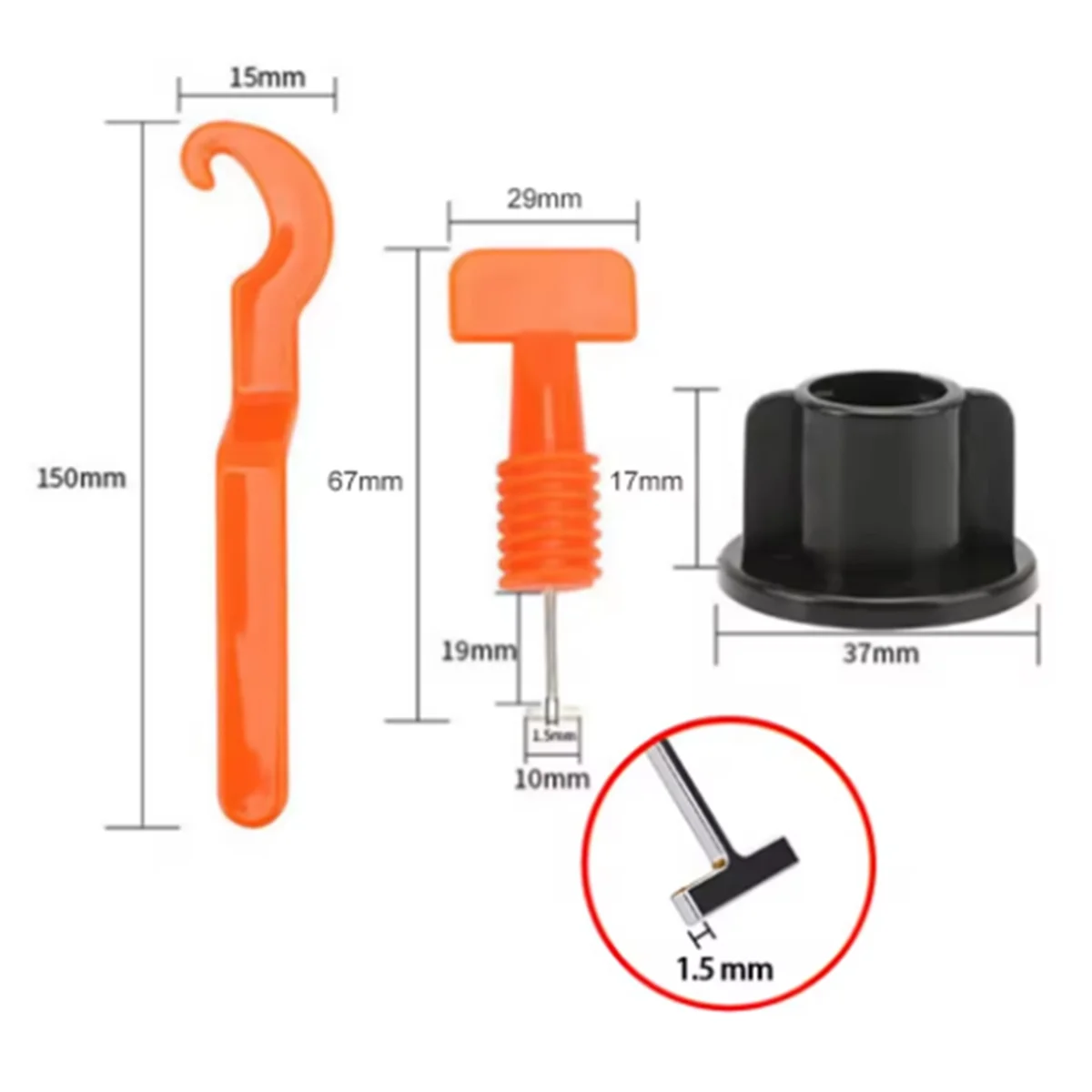 

ABNJ 101Pcs Floor Tile Leveling System Clips Spacers Porcelain Ceramic Leveler Kit for Tile Laying Construction Tools