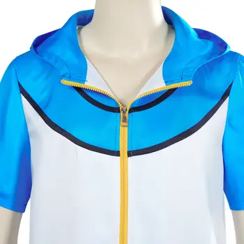 vuxna barn Ash Ketchum Anime Trainer Cosplay Traje para homes e mulheres, jaqueta azul, boné e luvas, Halloween cosplay 10 best sales Ash costume - №5
