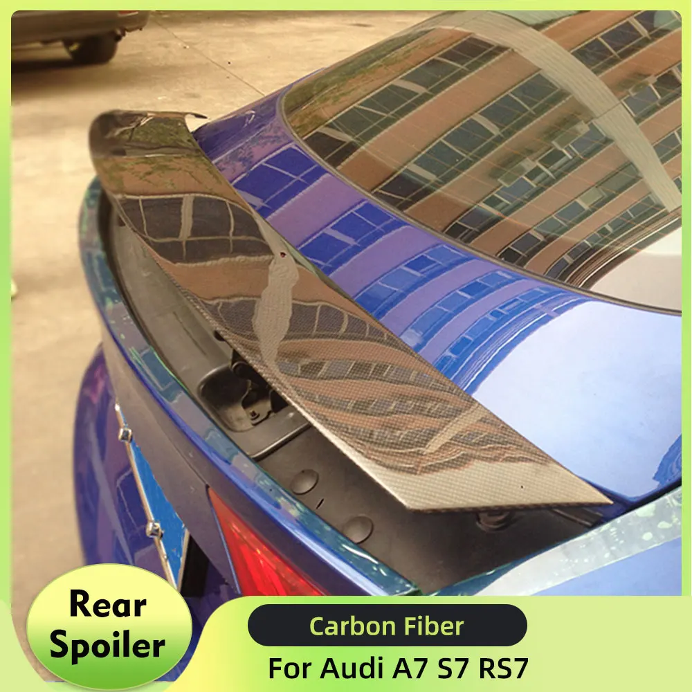 

Carbon Fiber Car Rear Trunk Wing Spoiler for Audi A7 S7 RS7 Hatchback 2010-2014 Rear Tail Trunk Boot Lip Wing Spoiler