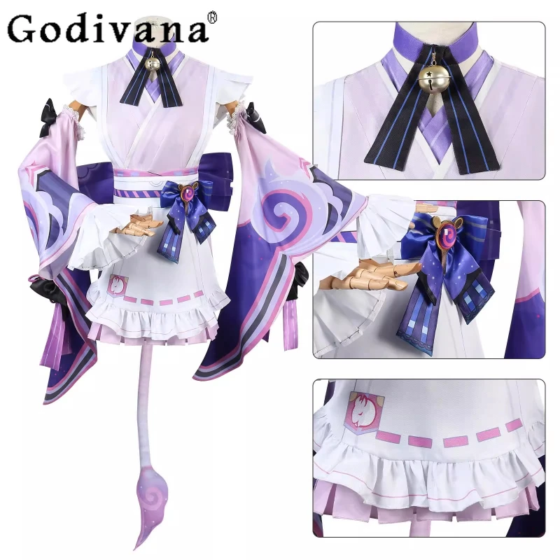 Full Set Purple Dress for Women Uniform Outfits Cosplay Costume Carnival Halloween Anime Dress with Wig & Props