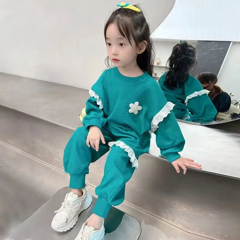 Girls Clothes Set New Spring and Autumn Clothes Children\'s Sweater Pants 2-piece Suits For Girls Boby Sports 2 3 5 7 9Y