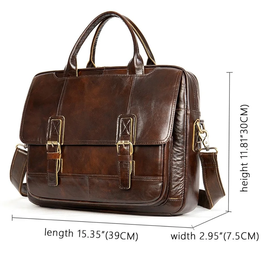 Herren Aktentasche Tasche Echt leder Laptop Vintage Designer Luxusmarke Porte Docut Büro für