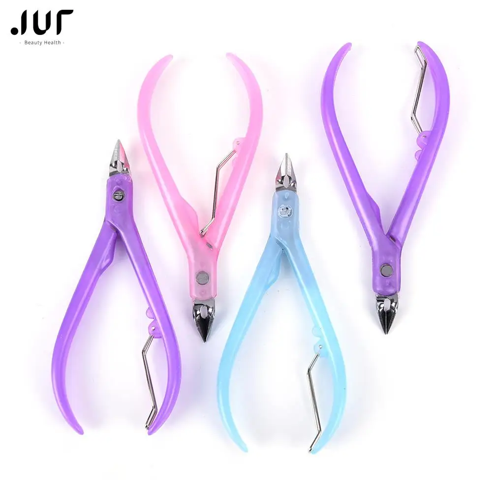 1Pcs New Manicure Stainless Steel Scissors Nail Cuticle Clippers Random Color
