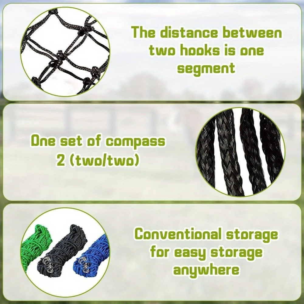 Filet de Haylage Durable, produits de soins pour chevaux, équipement de Haynet de foin troué de 4 pouces, sacs en filet d'alimentation pour chevaux à alimentation lente