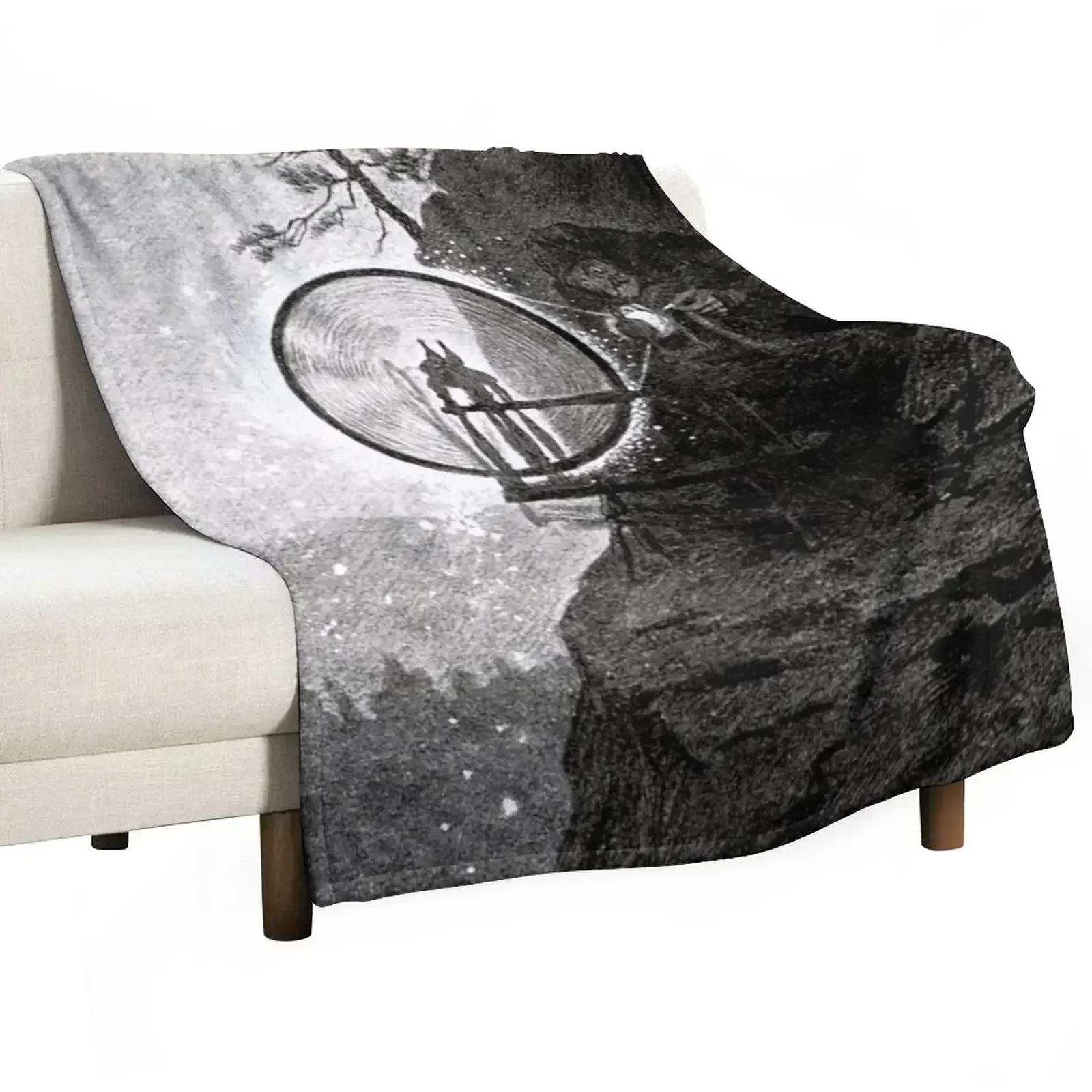 Theodor Severin Kittelsen The Witch 1892 Throw Blanket Flannels Plush Decorative Throw Blankets