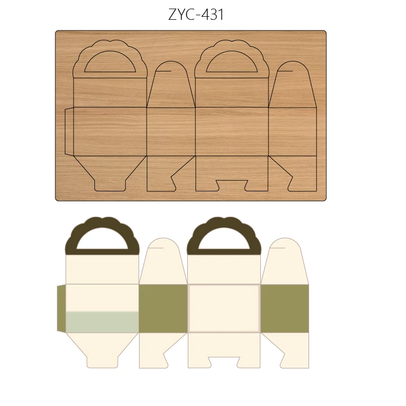 

Box Wooden Cutting Mold Suitable for Die-Cutting Machines, ZYC-431