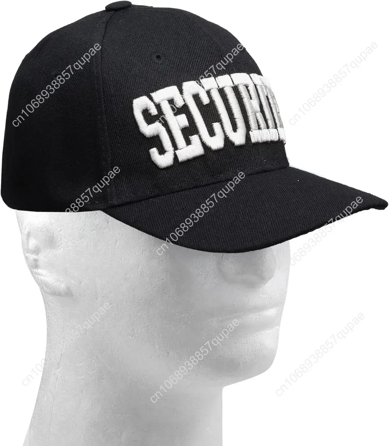 Security Hat Baseball Cap - Gold or White Embroidery Security Front, Bill & Back - Adjustable Size