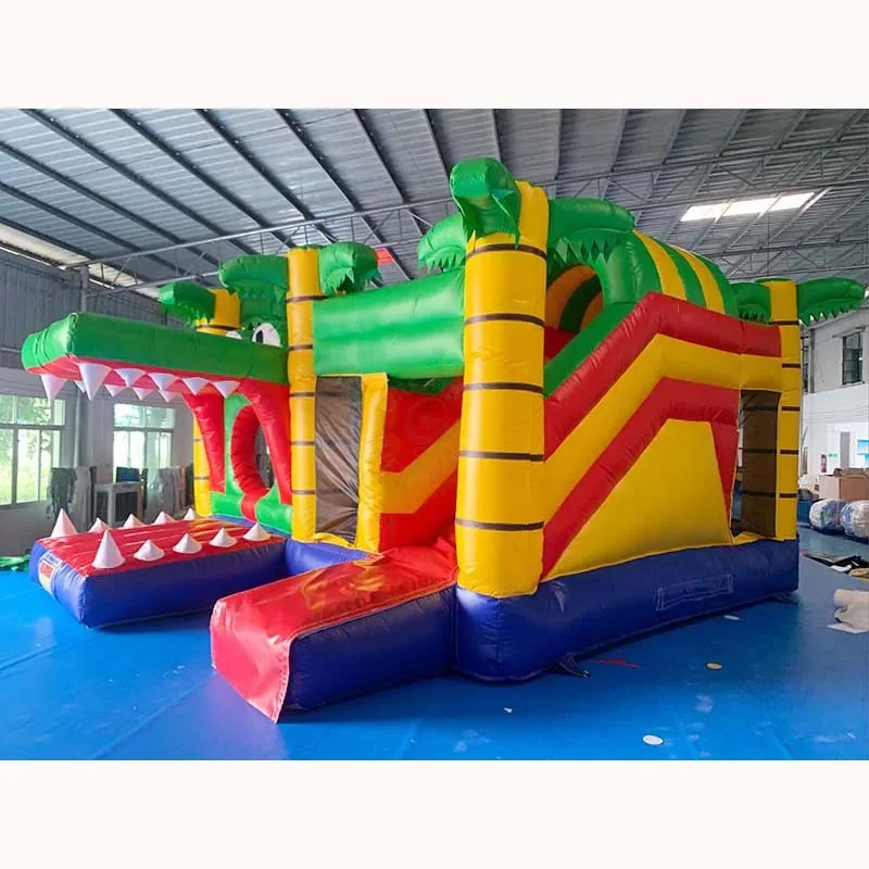 Tropical Rush Jungle Inflatable Bouncer Air Water Slide Jumping Bouncy Castle Moon Large Bounce House Combo With Pool