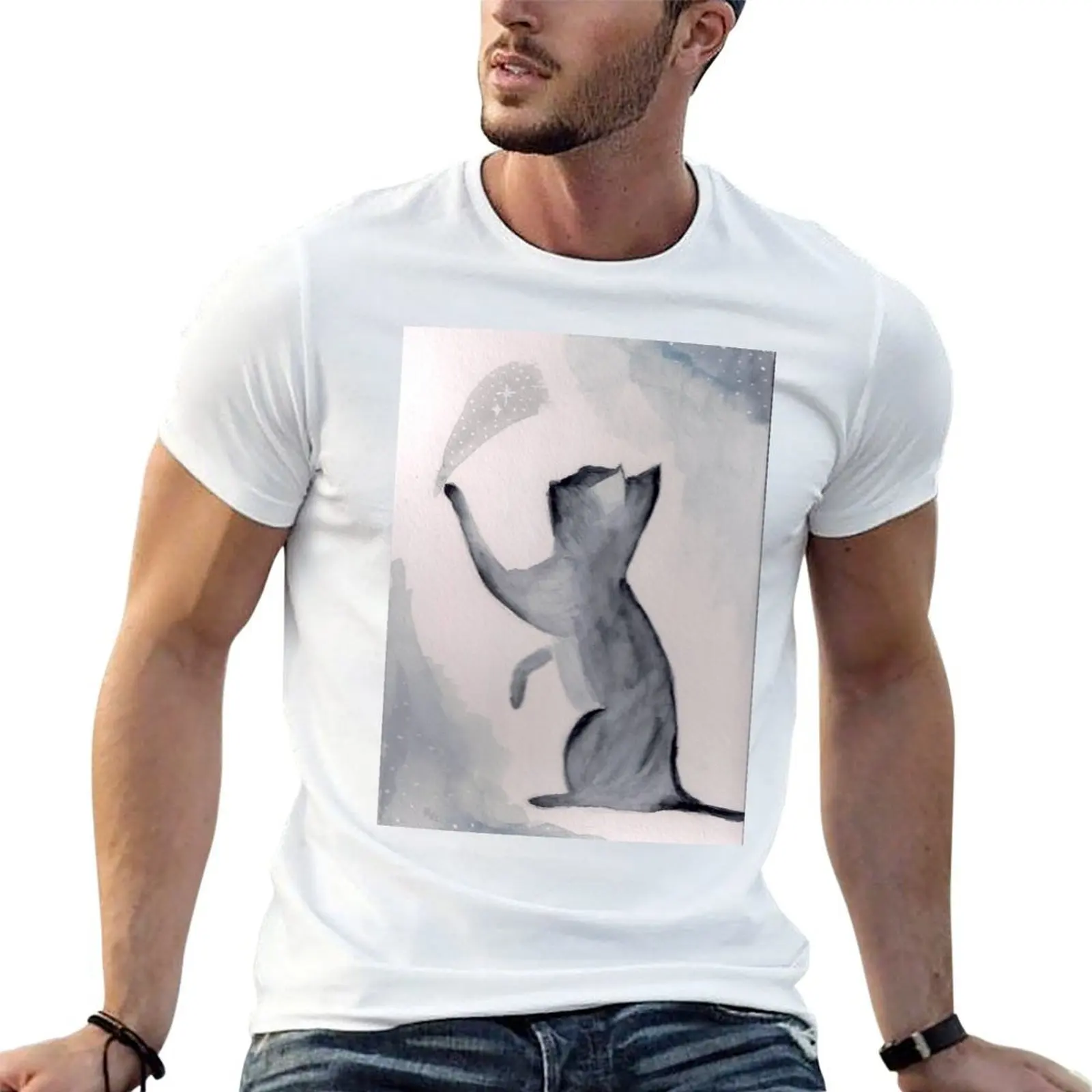 Constellation Cat T-Shirt t shirts for man pack cotton cotton t shirt man t shirt man luxury T-shirt