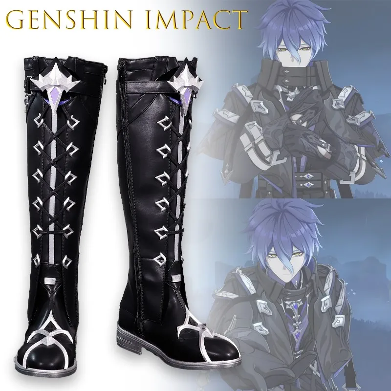 

Genshin Impact Flins, ботинки для косплея, мужская обувь для выступлений, аниме-игра, disfraz, наряд на Хэллоуин, карнавал, реквизит для ролевых игр ﻿