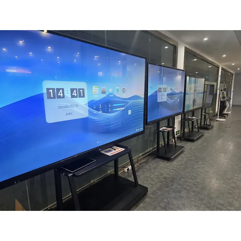 65 Inch 4K Interactive Whiteboard Multi Touch Smart Board Digital Signage LCD Display All in One PC For Meeting Classroom