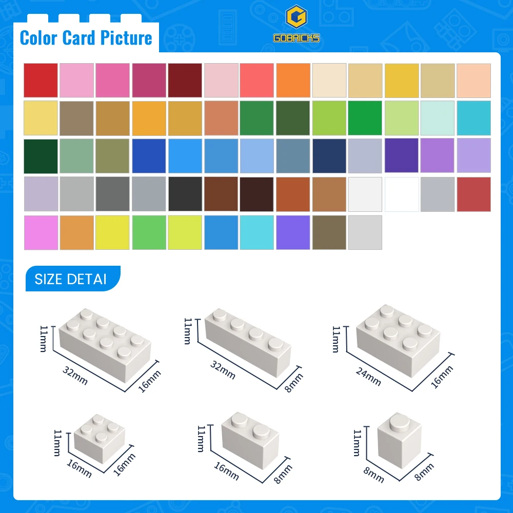 Gobricks 87761 1PC blocs de construction bricolage 1x7 barre d'engrenage avec trou de boulon d'arbre pièces compatibles assemble créatif pour enfants jouet adulte