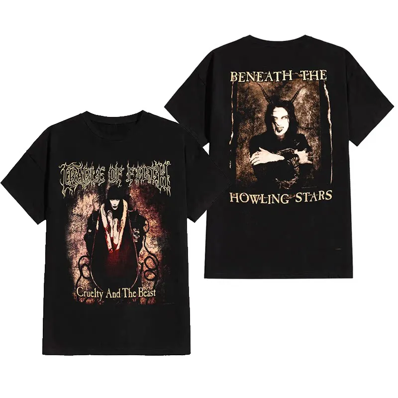 2026 Cradle of Filth Band's Extreme Gothic Black Metal Rock Dark American Short-sleeved T-shirt