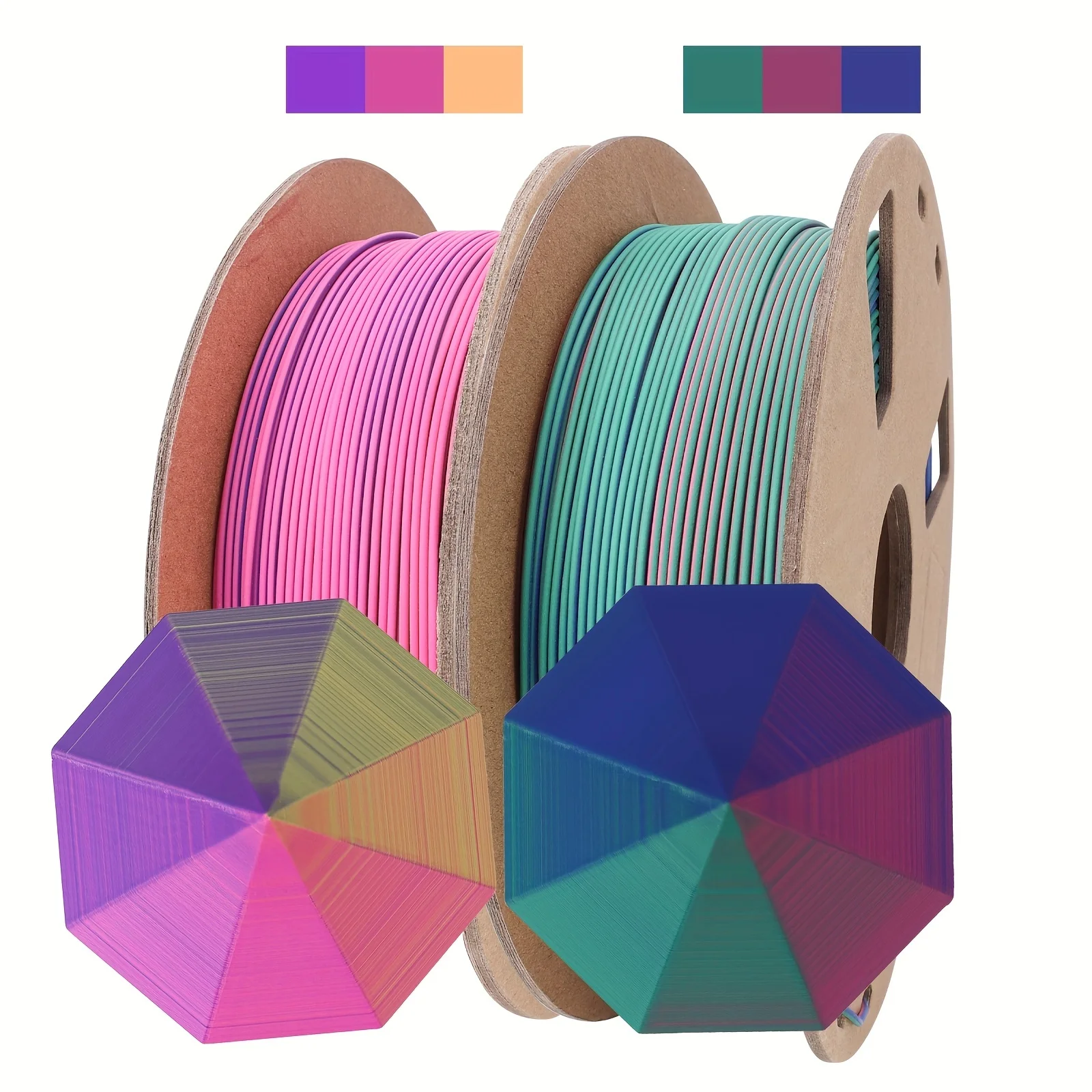 IWECOLOR PLA Matte Triple Colors Magic CoExtrusion 3D Printer Filament 1.75MM Printing filament Accuracy +/- 0.02mm 1kg/2.2lbs