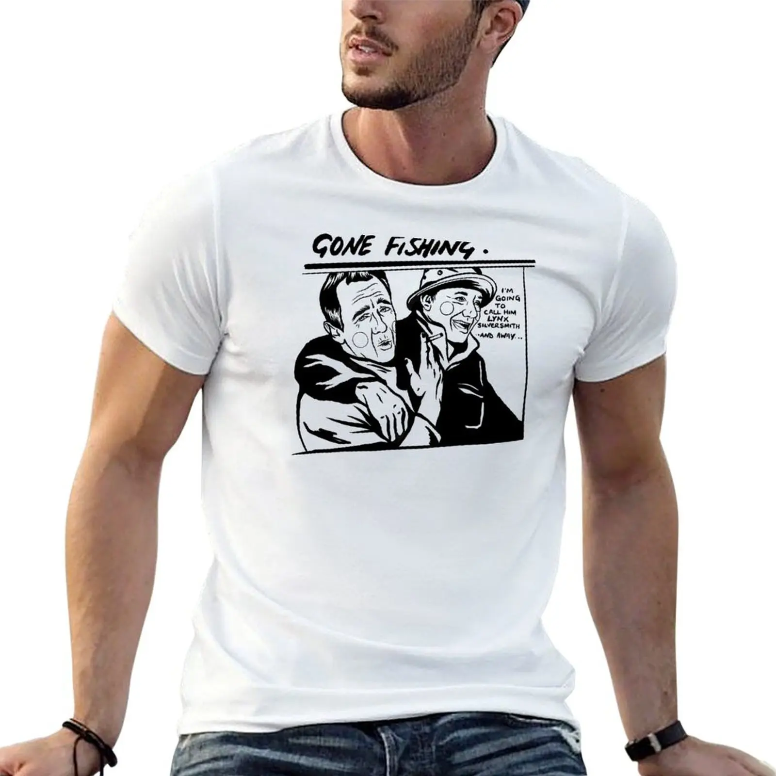 

Gone fishing with bob mortimer and paul whitehouse illustration sonic youth goo album T-Shirt t shirt personalised T-Shirt