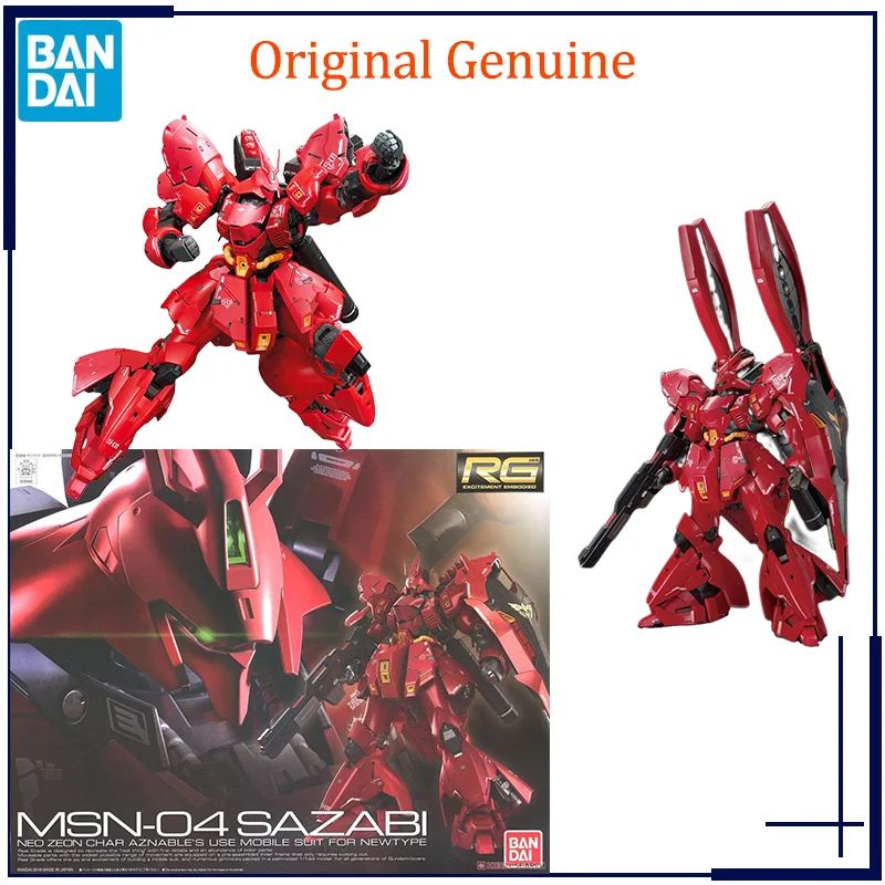 Bandai Anime GUNDAM MSN-04 SAZABI RG 1/144 Genuine Assembly Model Toys Action Figure Gifts Collectible Ornaments Boys Kids Girls