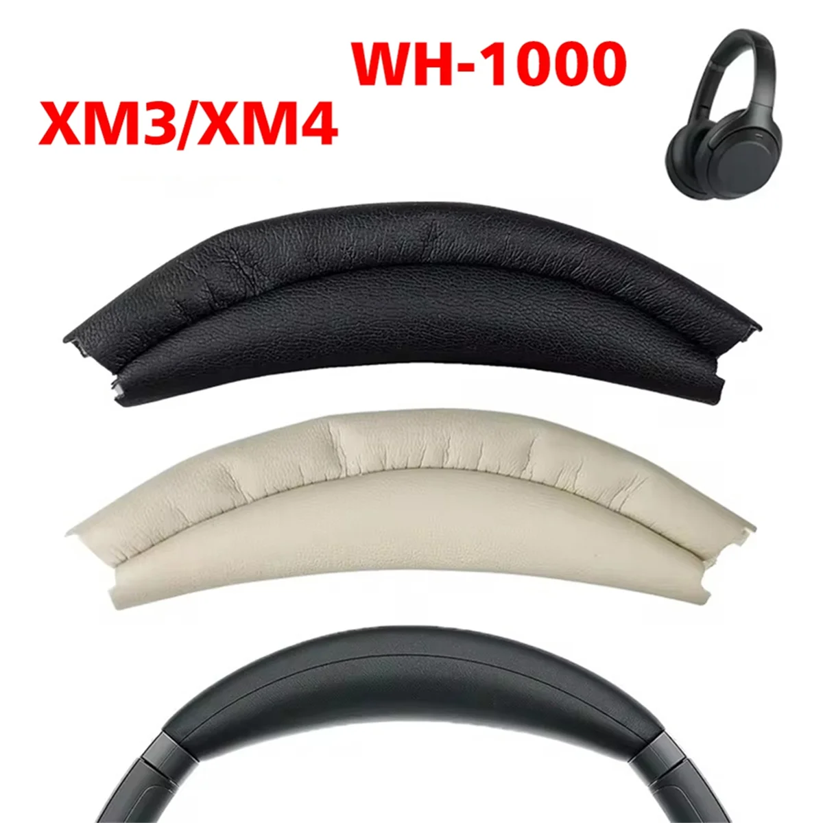 Vervangende hoofdband voor Sony WH-1000XM4 1000XM3 draadloze hoofdtelefoon XM4 XM3 hoofdbandhoes Memory Foam kussen wit