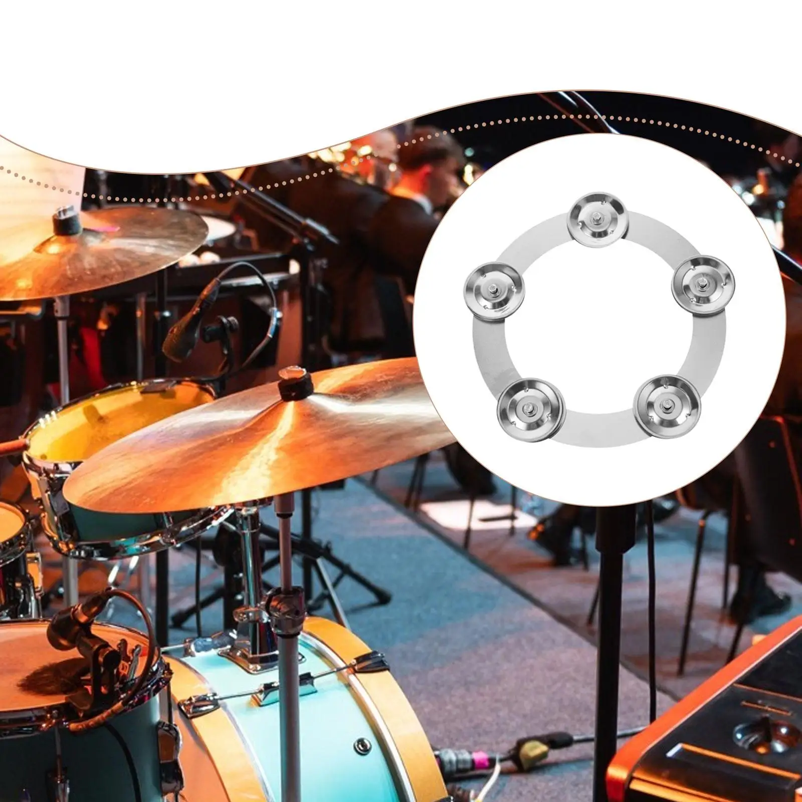 Drum Cymbals Accessory Ching Rings Iron Durable Crisp Jingles Quick Mount for Studio and Stage Use