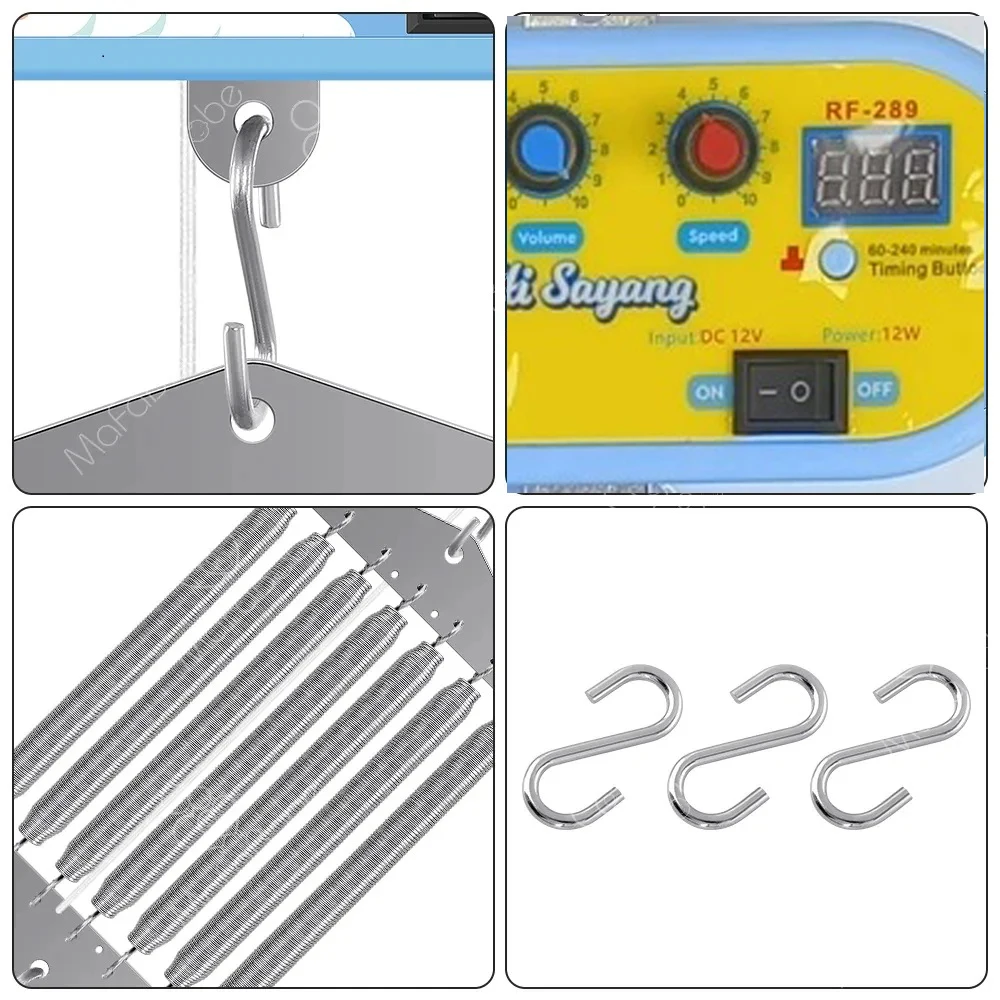 Baby Cradle Controller Electric Full Set Automatic Baby Cradle Net Cot, 2 Color For Available